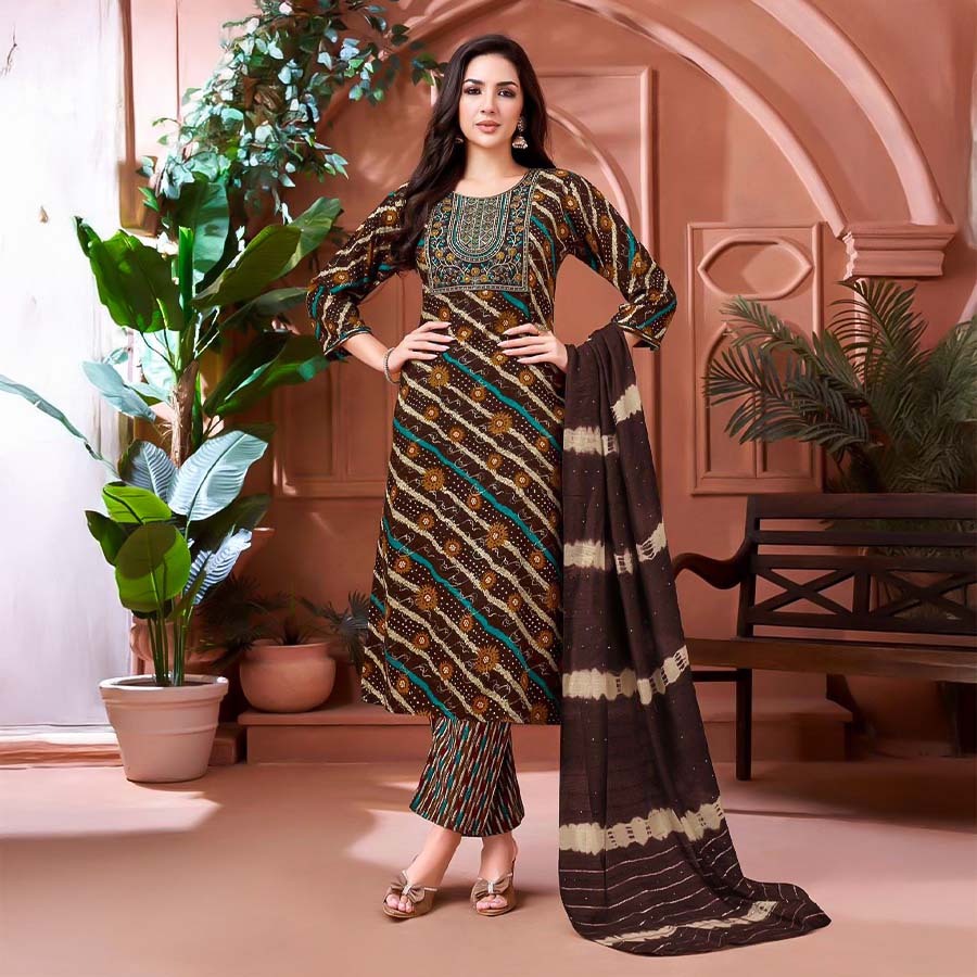 Green  Rayon Casual Wear Salwar Kameez