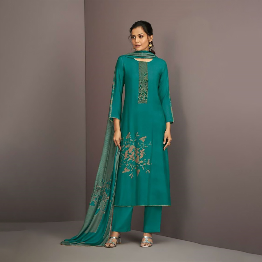 Sky blue Silk Partywear Suit