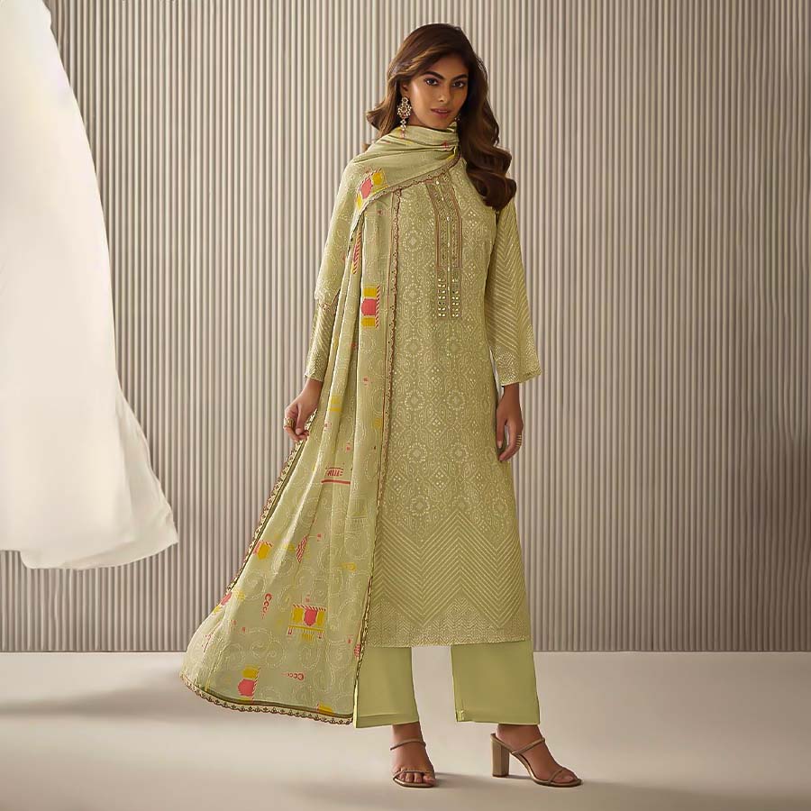 Green  Silk Party Wear Salwar Kameez