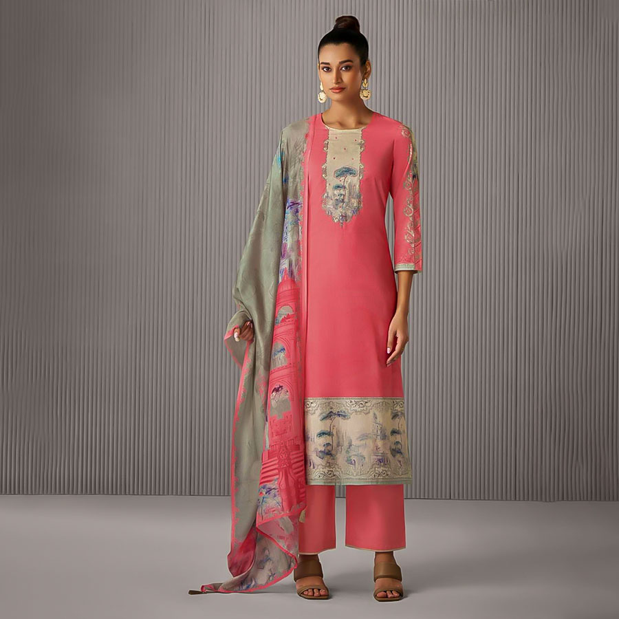 Pink Lawn Cotton Party Wear Salwar Kameez