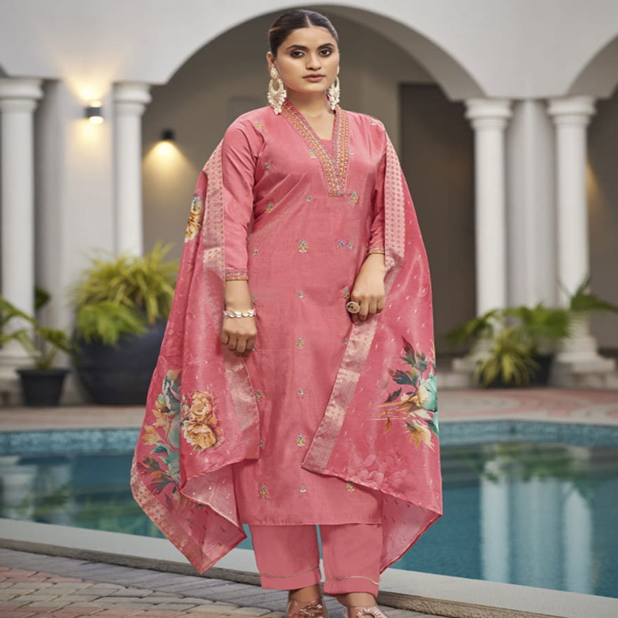 Pink Premium Roman Simmer Casual Suit