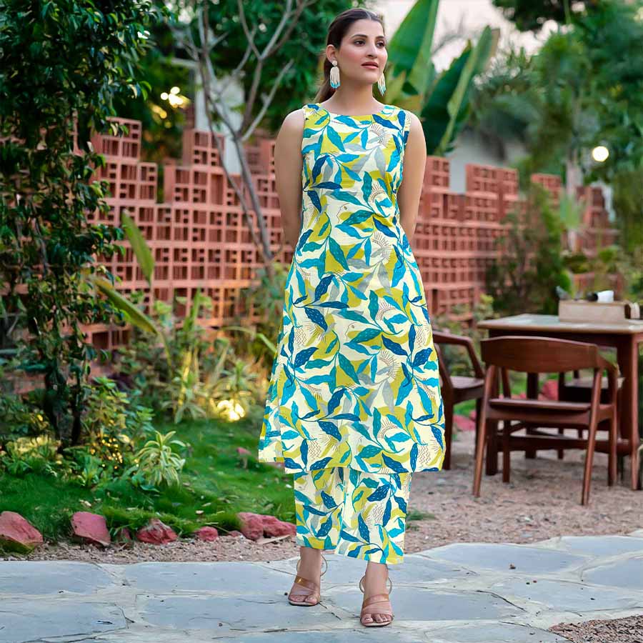 White Cotton Printed Kurti