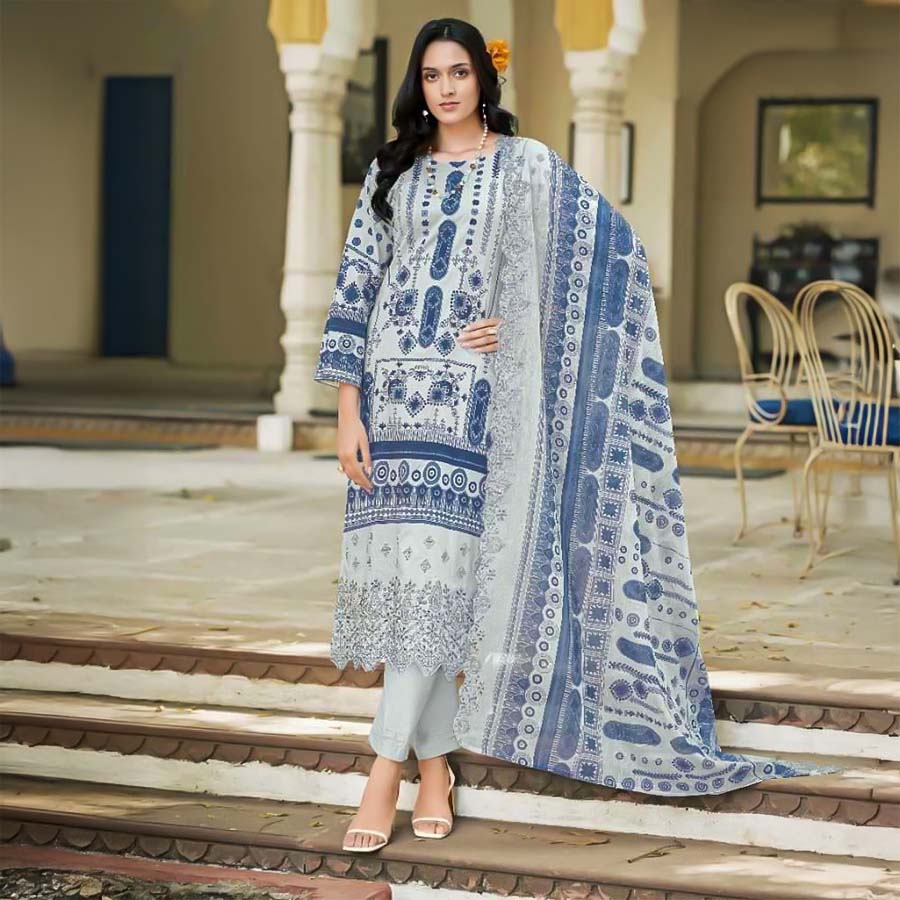 White  Lawn  Casual Wear Salwar Kameez