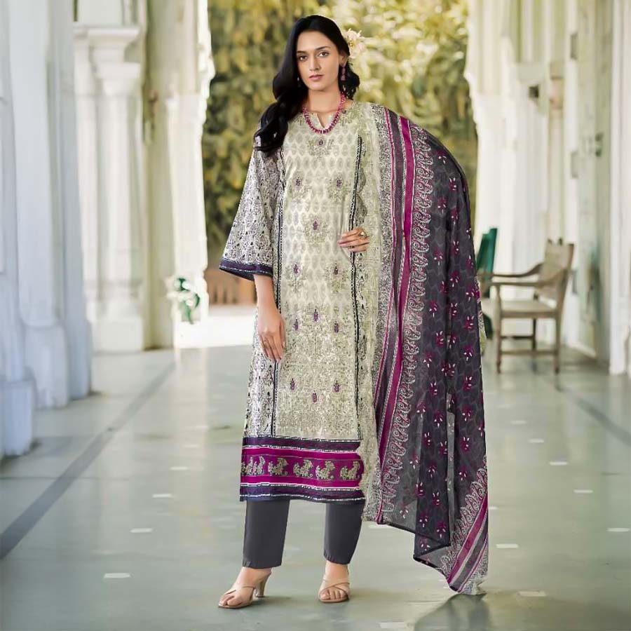 White  Lawn  Casual Wear Salwar Kameez