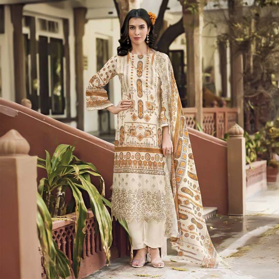 White  Lawn  Casual Wear Salwar Kameez