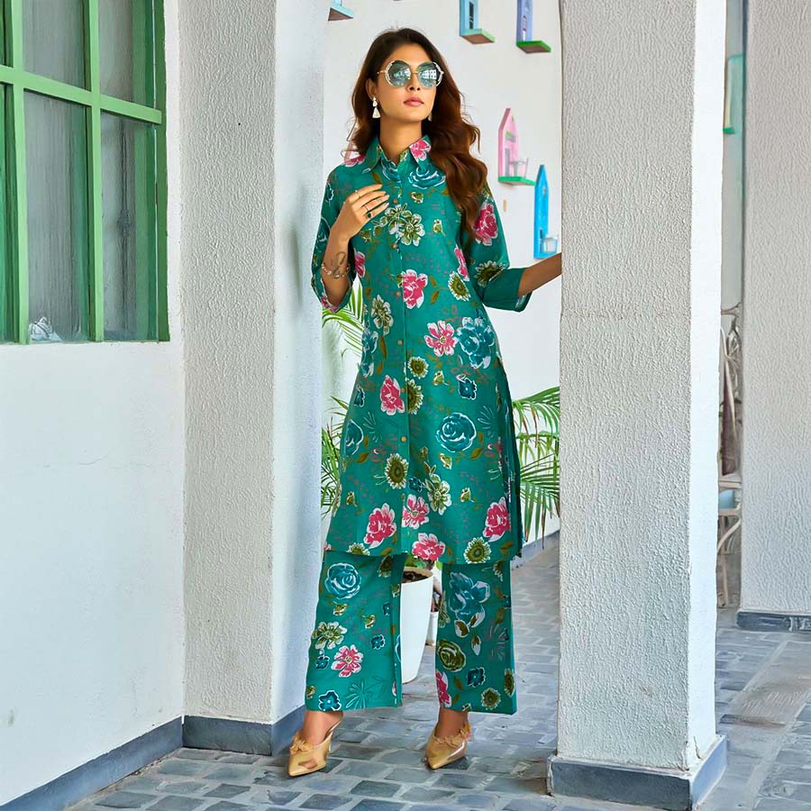 Green  Rayon Casual Wear Kurti