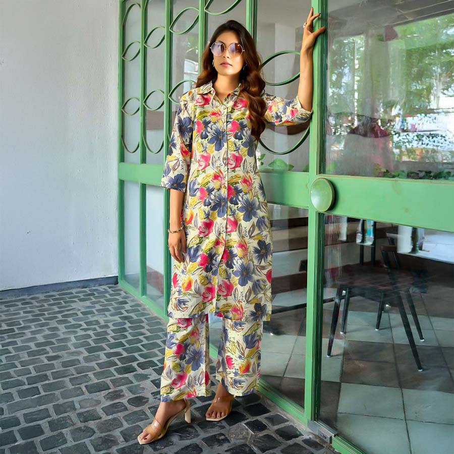 White  Rayon Casual Wear Kurti