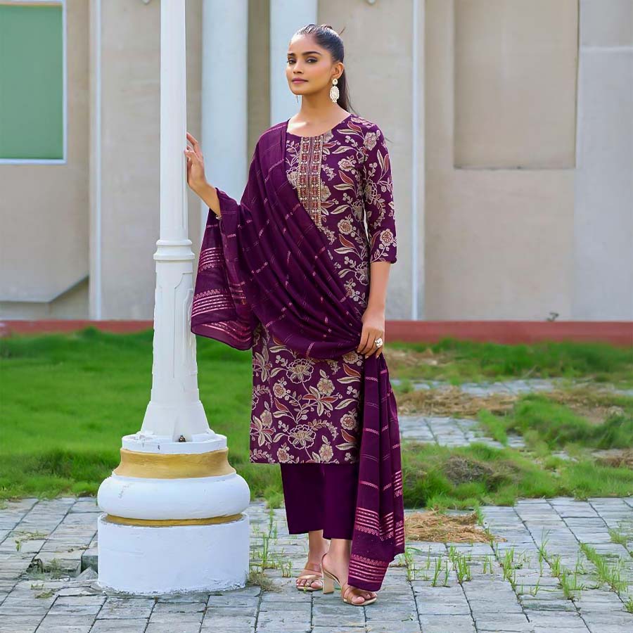 Violet  Vertican  Casual Wear Salwar Kameez