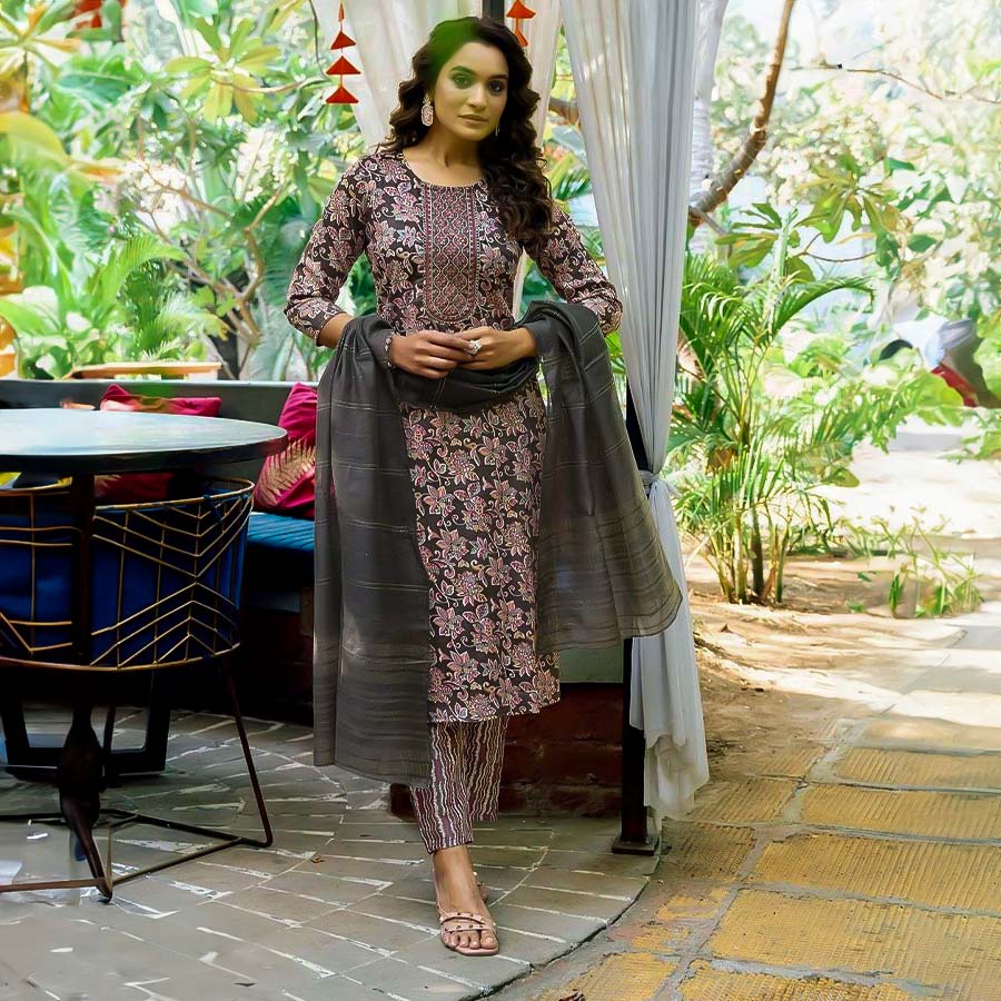 Green Capsule Print Printed Salwar Kameez