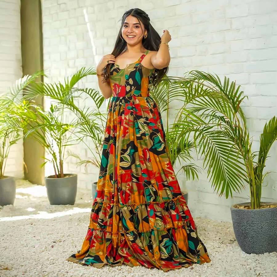 Green  Rayon Printed Kurti