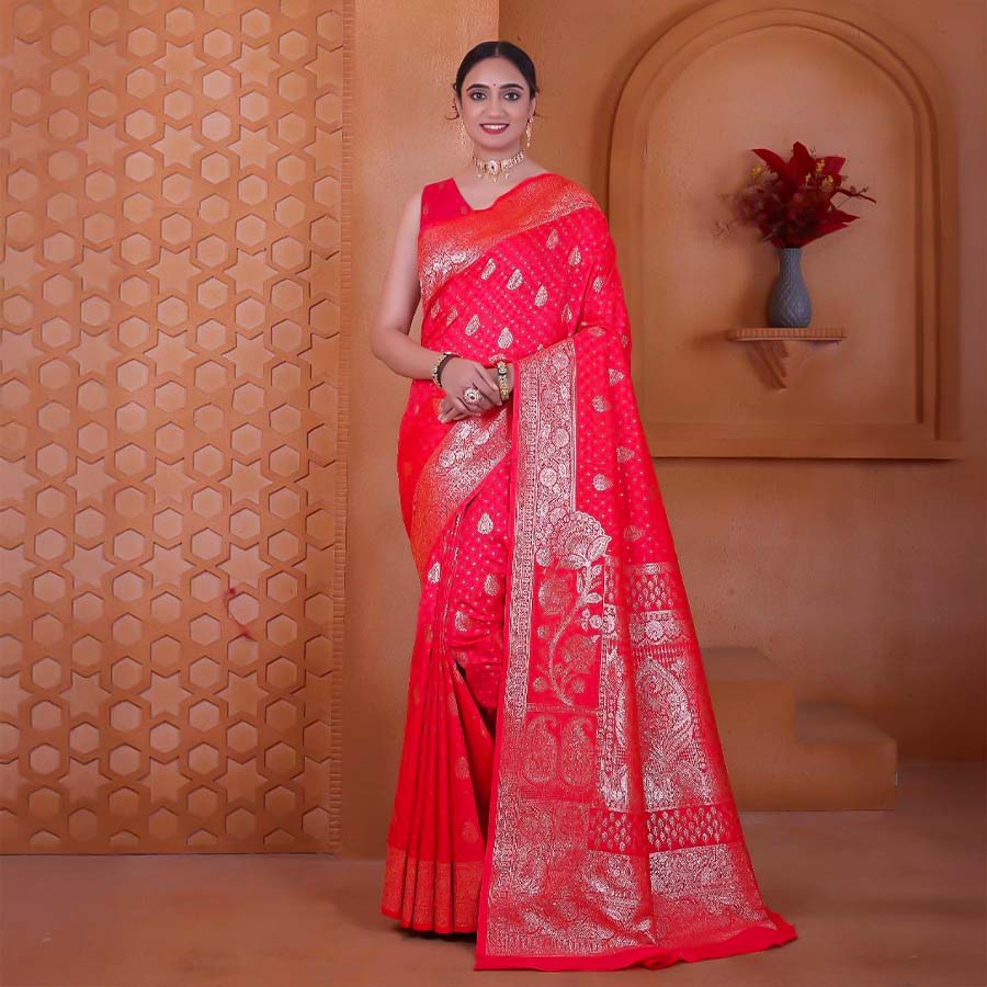 Red  Soft Silk Casual Wear Saree