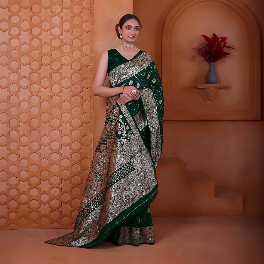 Green  Soft Silk Casual Wear Saree