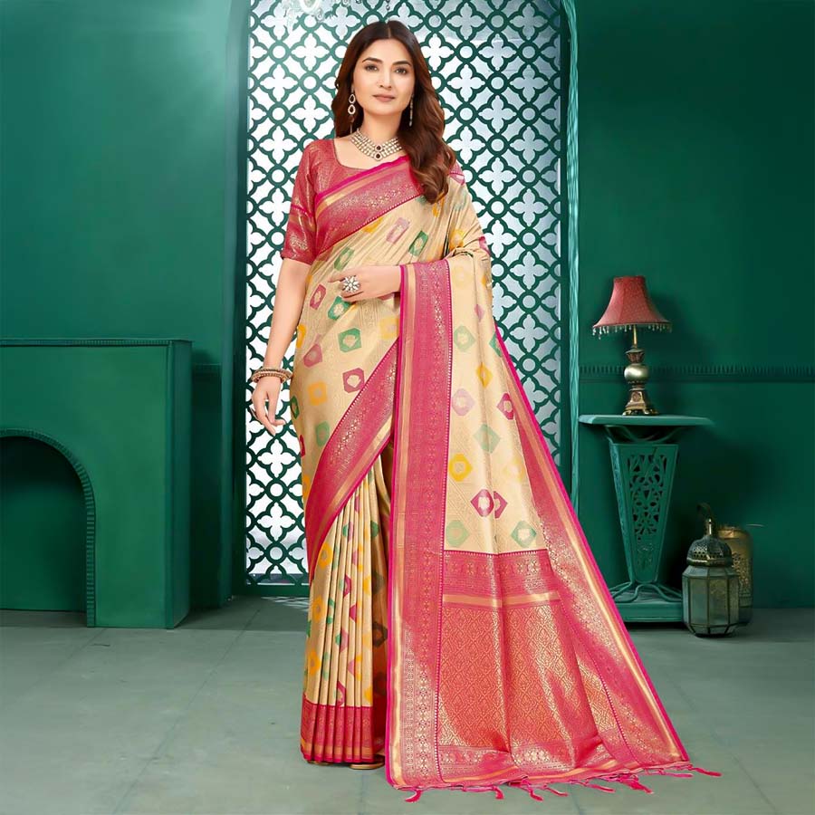 Yellow  Kanjivaram Silk Party Wear Saree