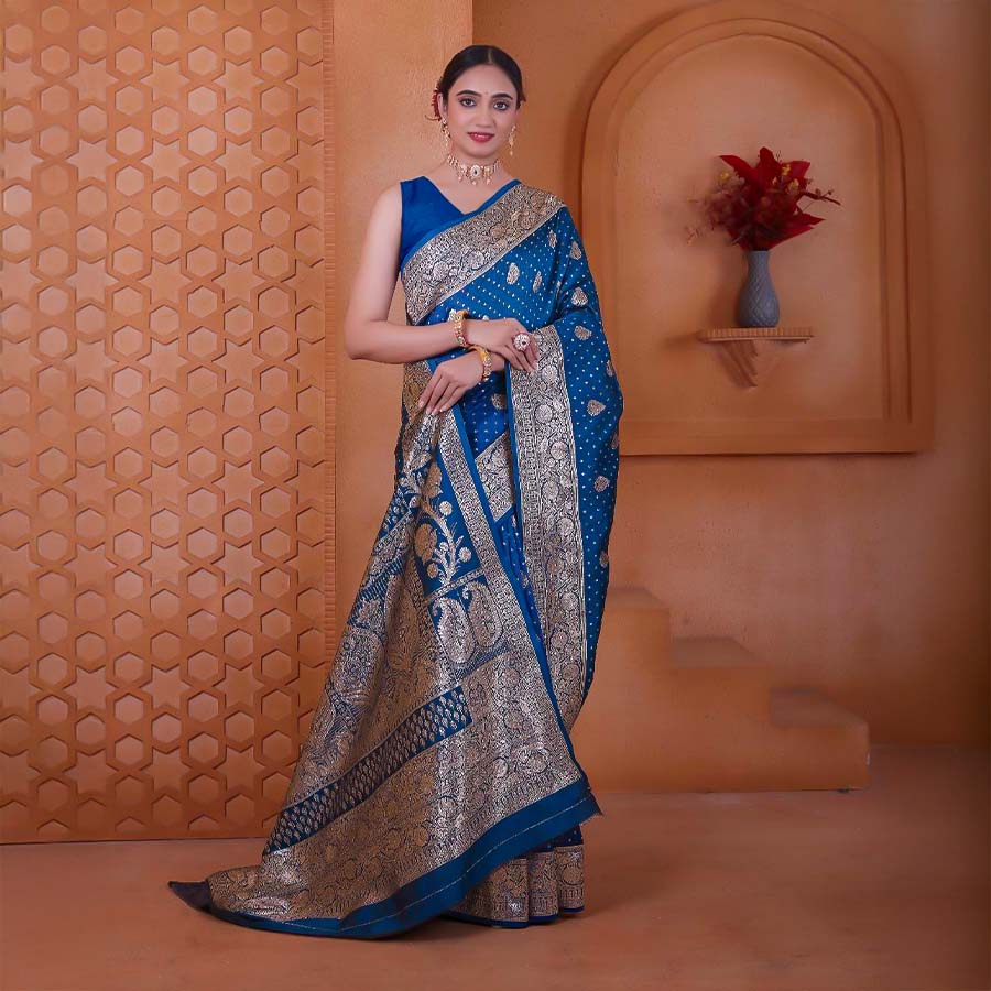 Blue Soft Silk Casual Wear Saree
