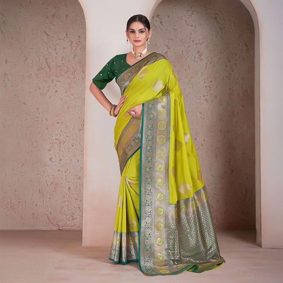 Green  Soft Silk Casual Wear Saree