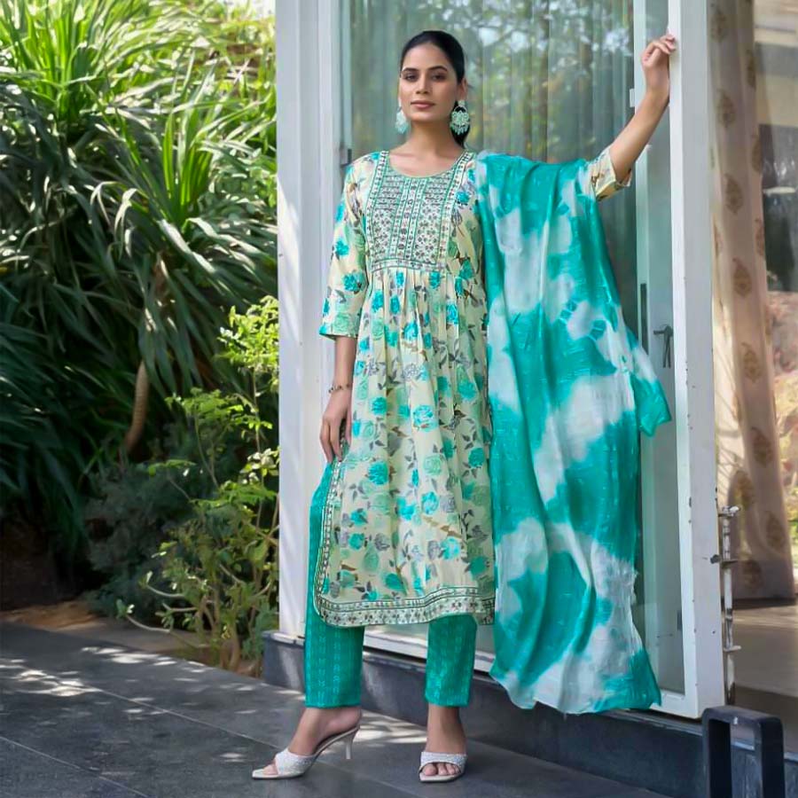 Cyan Capsule Casual Wear Salwar Kameez