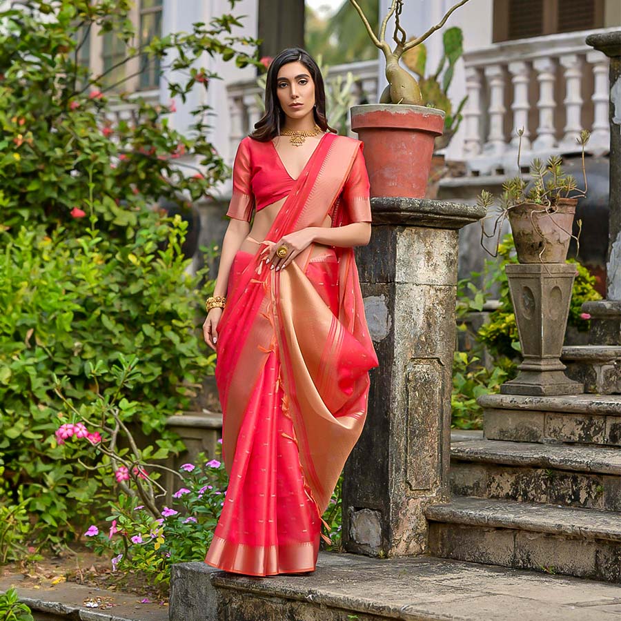 Red Kalyani Silk Casual Wear Saree