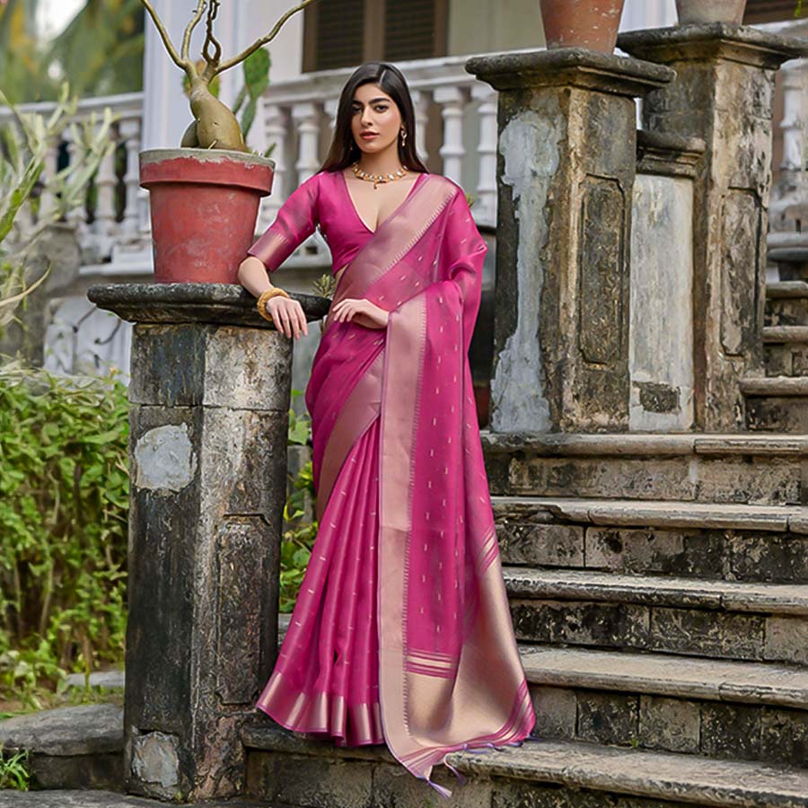 Magenta Kalyani Silk Casual Wear Saree