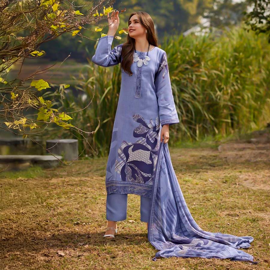 Purple  Jam Cotton Casual Wear Salwar Kameez