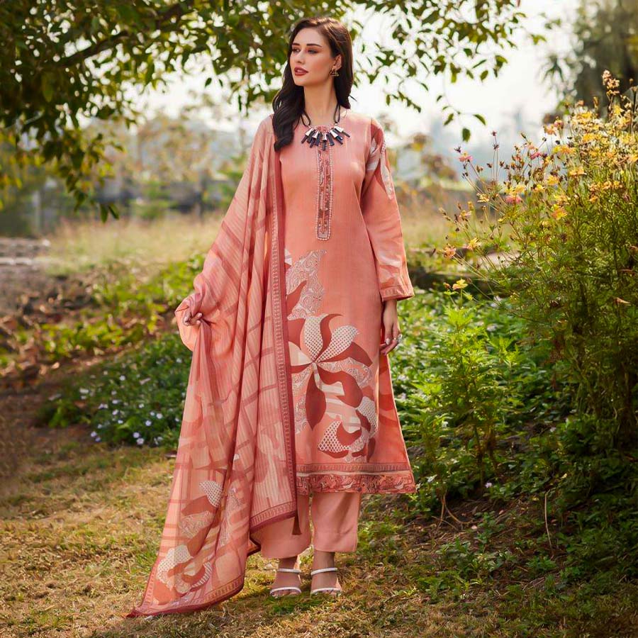 Pink  Jam Cotton Casual Wear Salwar Kameez