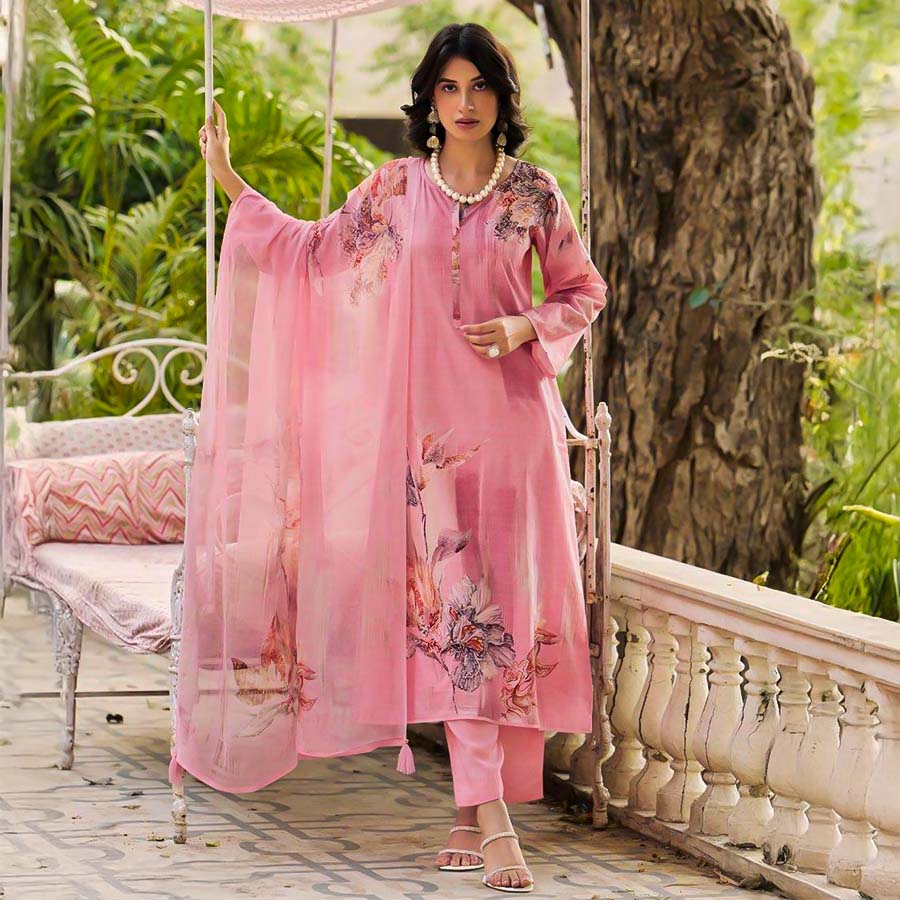 Pink Lawn Cotton Casual Wear Salwar Kameez