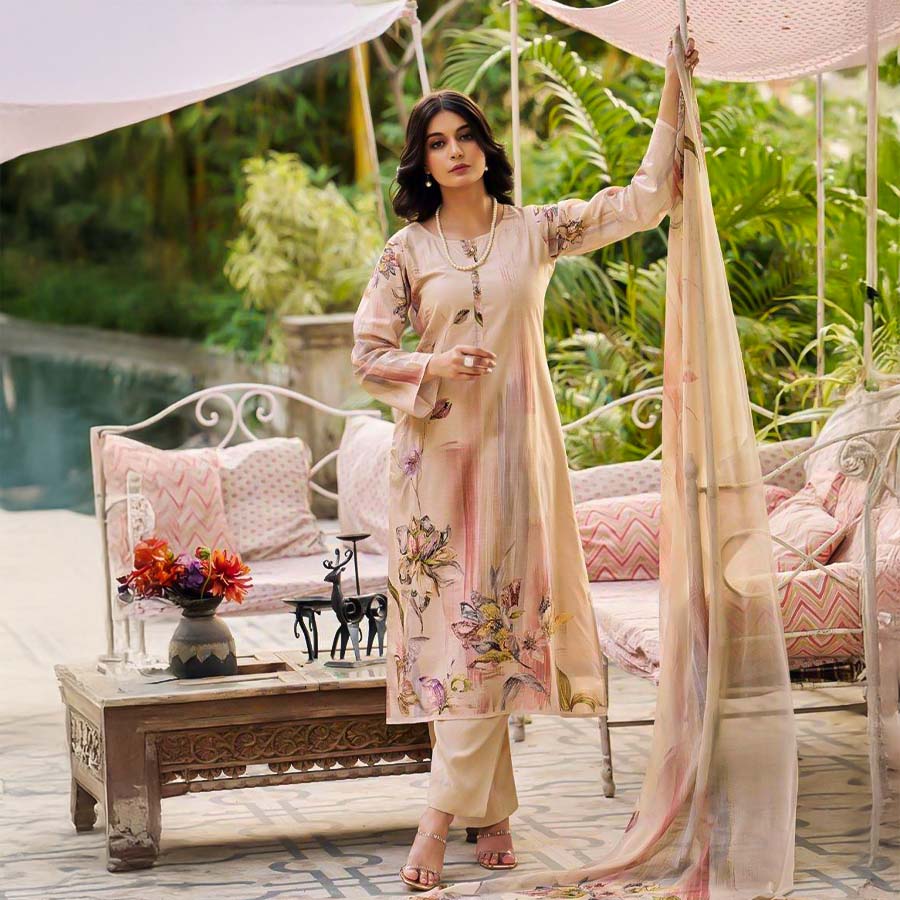 White  Lawn Cotton Casual Wear Salwar Kameez