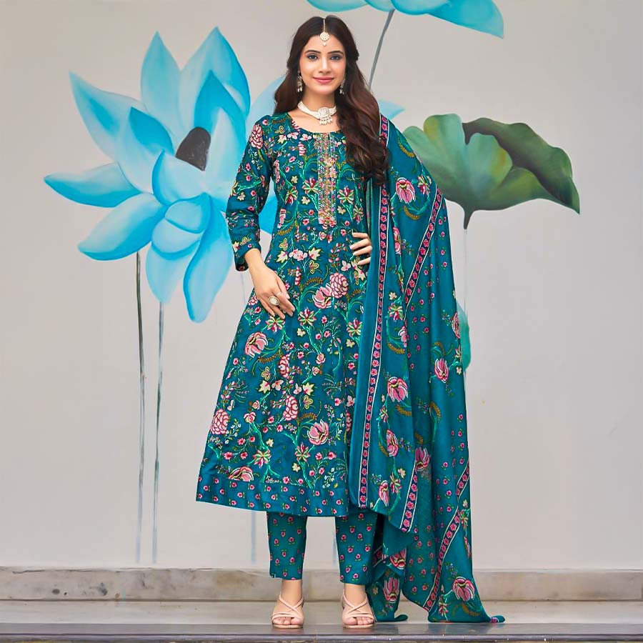 Orange  Cotton Casual Wear Salwar Kameez