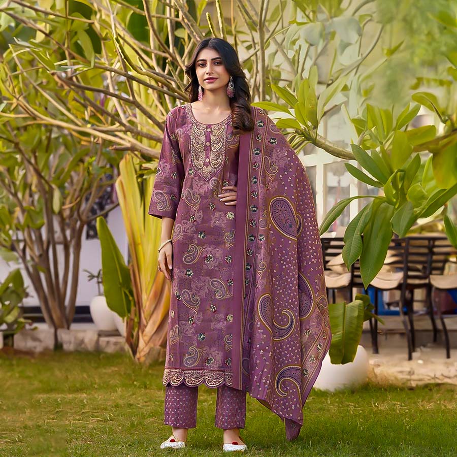 Purple Modal Printed Salwar Kameez