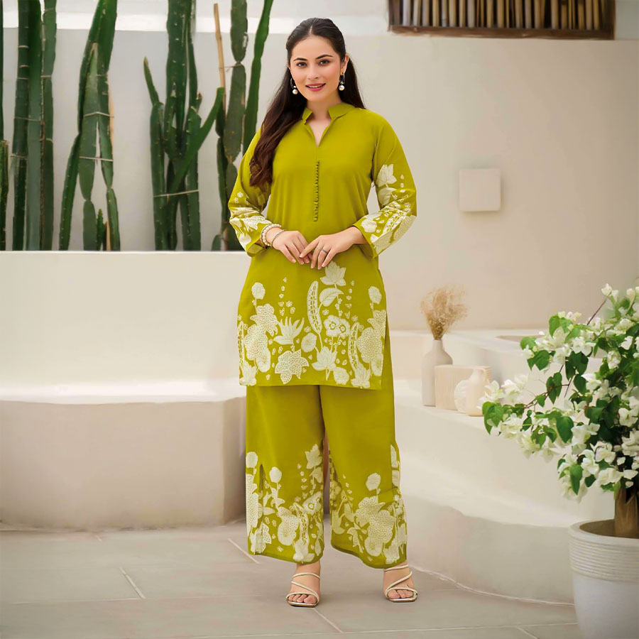 Green  Cotton Casual Wear Kurti