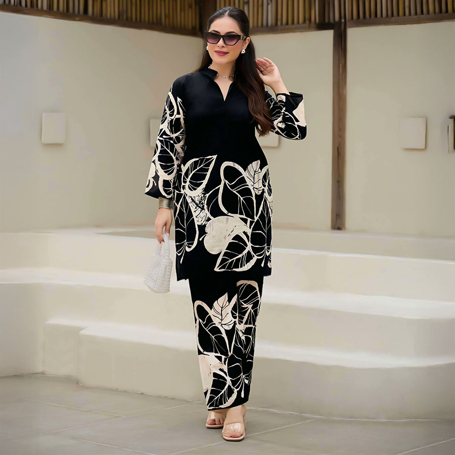 Black  Cotton Casual Wear Kurti