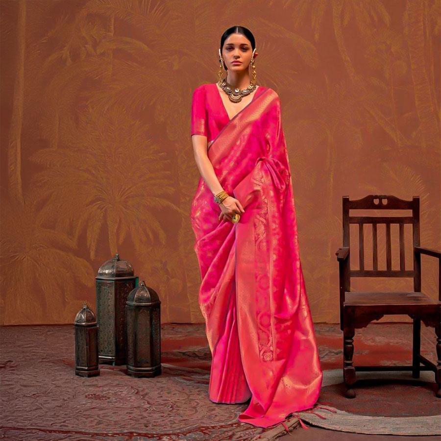 Magenta  Silk Casual Wear Saree