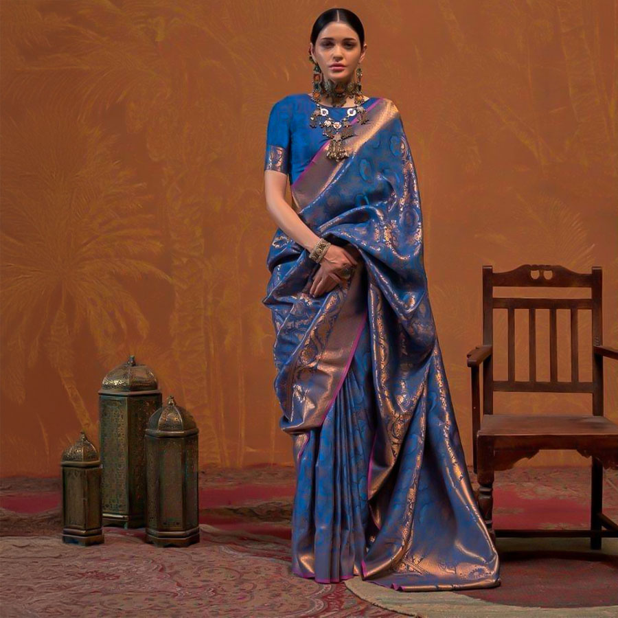 Blue Silk Casual Wear Saree