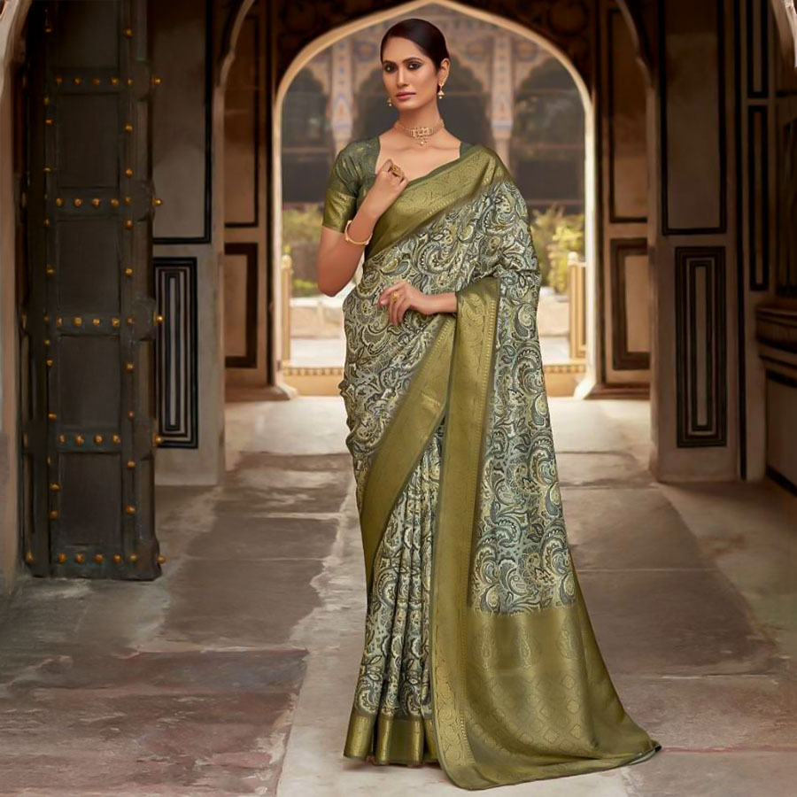Green  Handloom Silk Casual Wear Saree