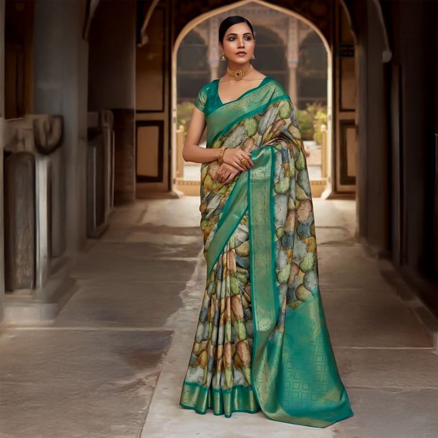 Green  Handloom Silk Casual Wear Saree