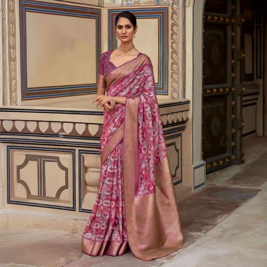 Magenta Handloom Silk Casual Wear Saree