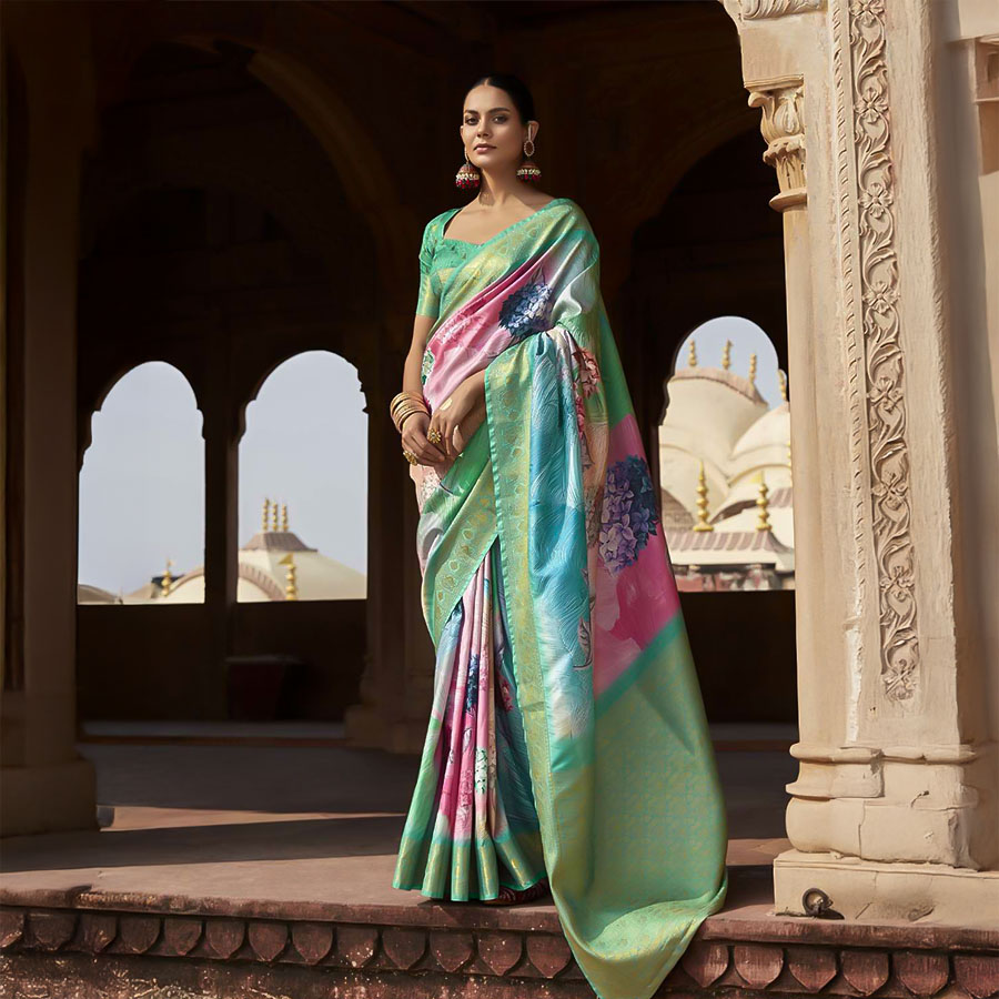 Green  Handloom Silk  Casual Wear Saree