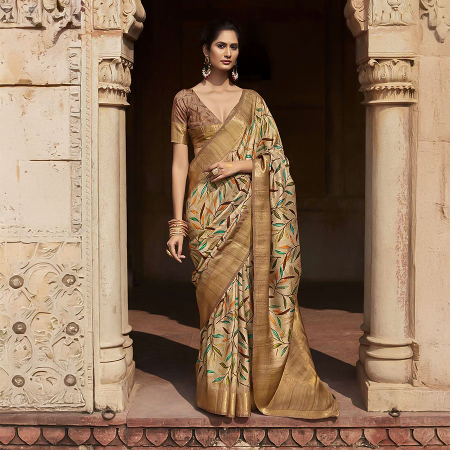 Brown  Handloom Silk  Casual Wear Saree