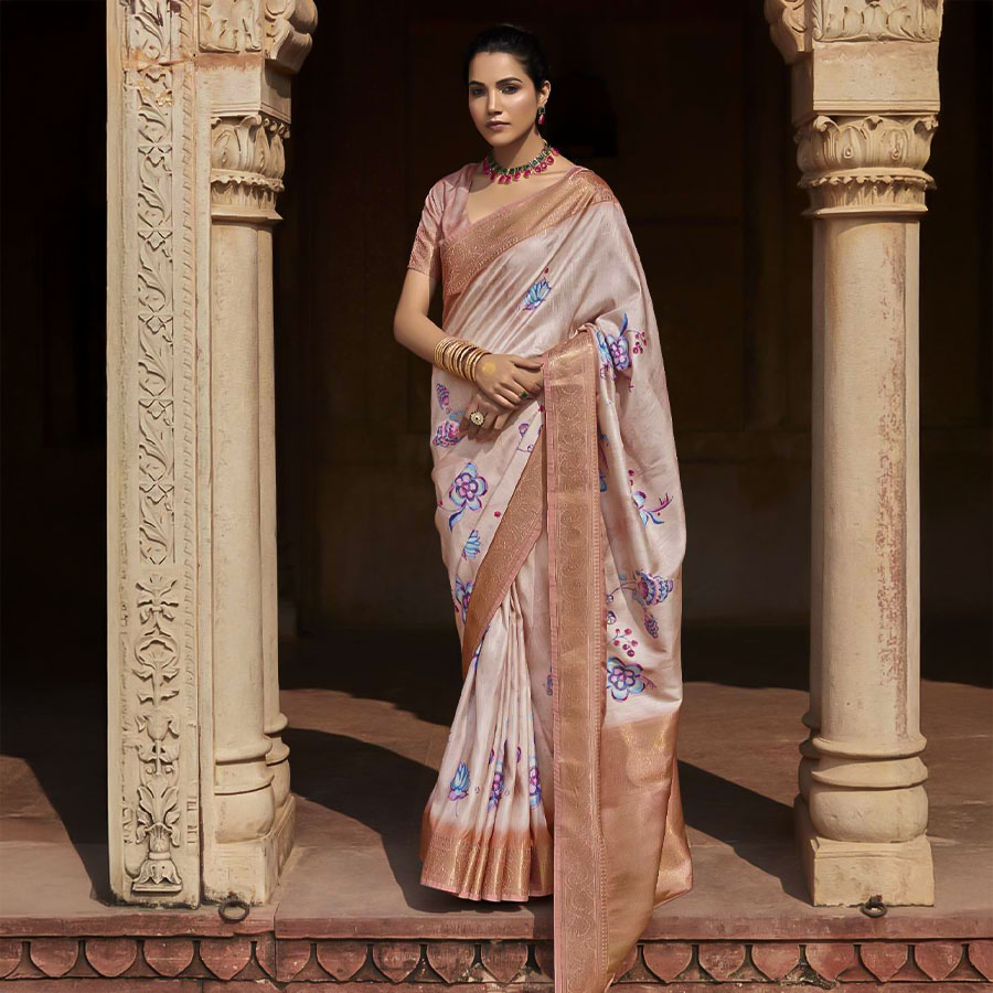 Brown  Handloom Silk  Casual Wear Saree