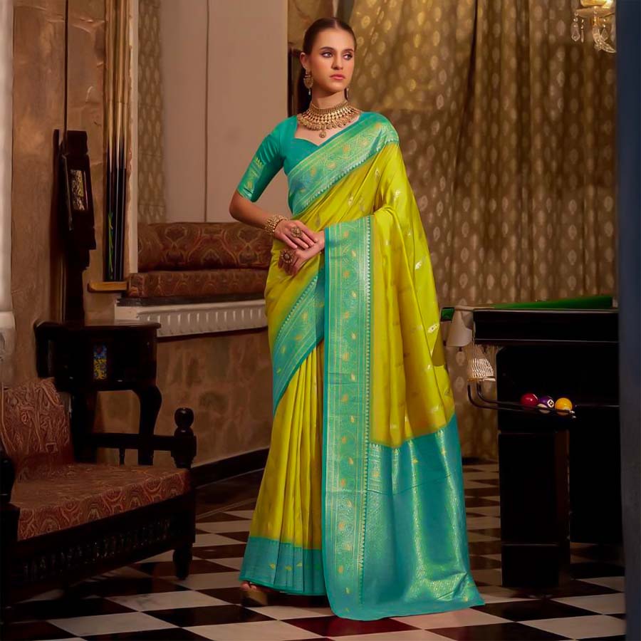 Green Soft Silk Casual Wear Saree