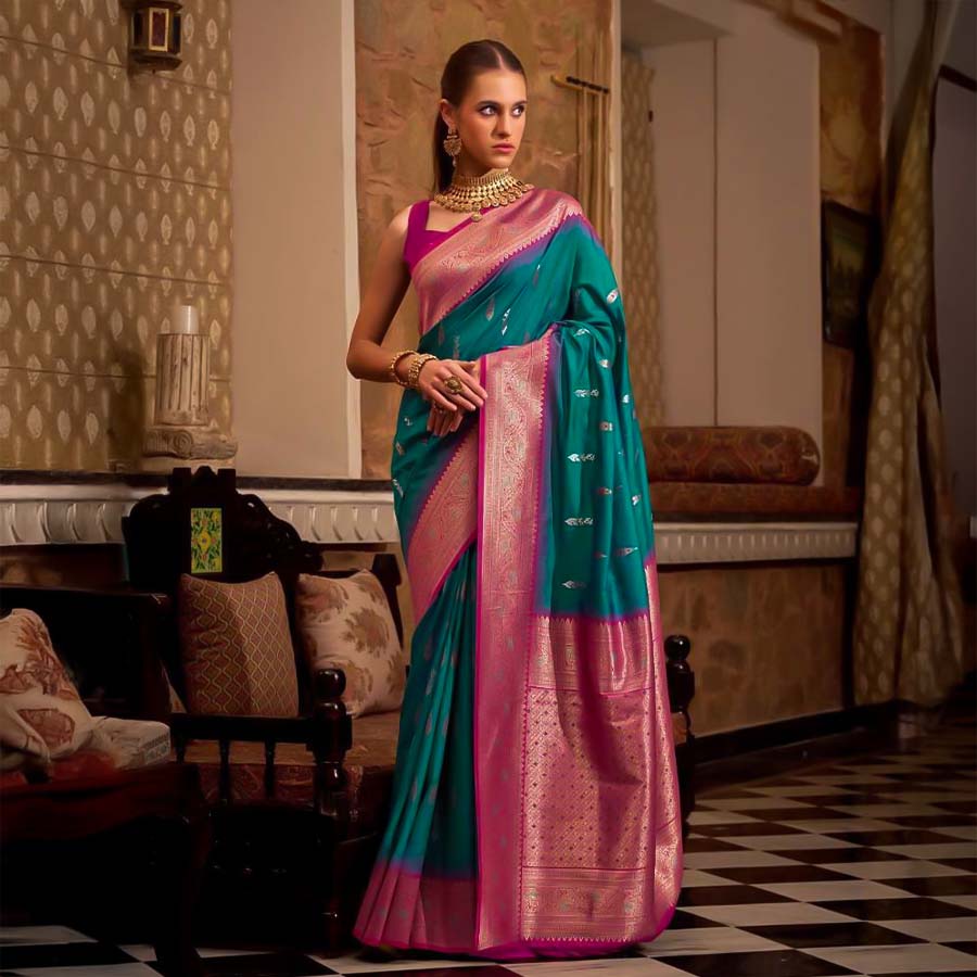 Green Soft Silk Casual Wear Saree