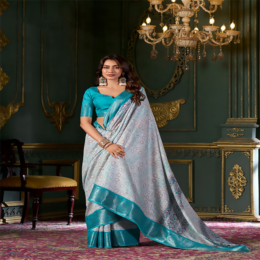 Sky blue Soft Silk Casual Saree