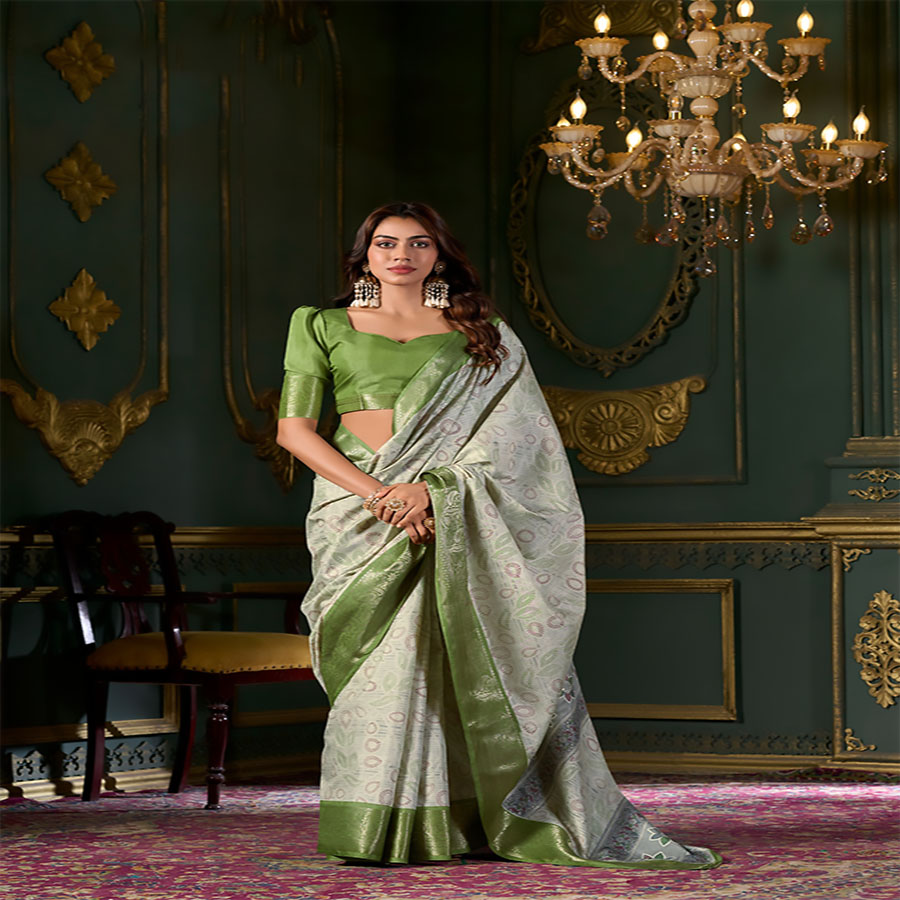 Green Soft Silk Casual Saree