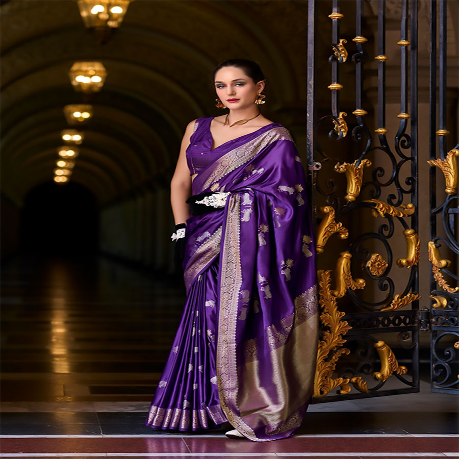 Blue Silk Partywear Saree