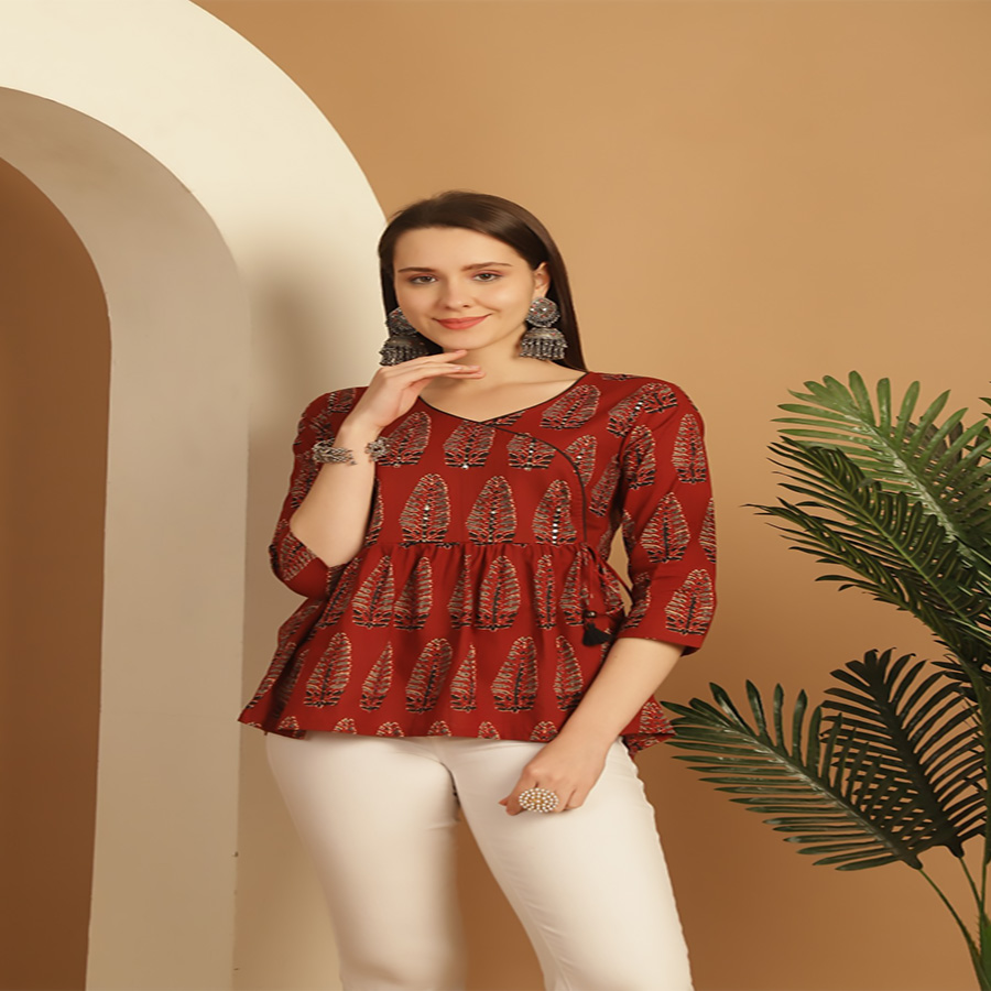 Brown COTTON Casual Kurtis