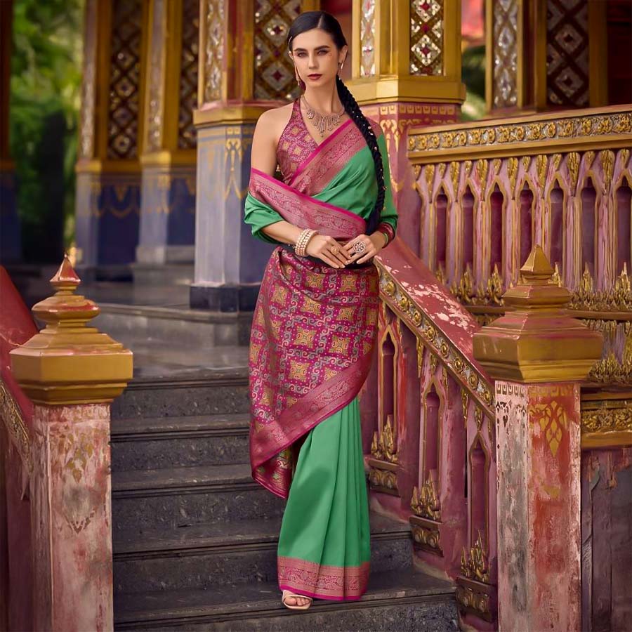 Green  Soft Silk Casual Wear Saree