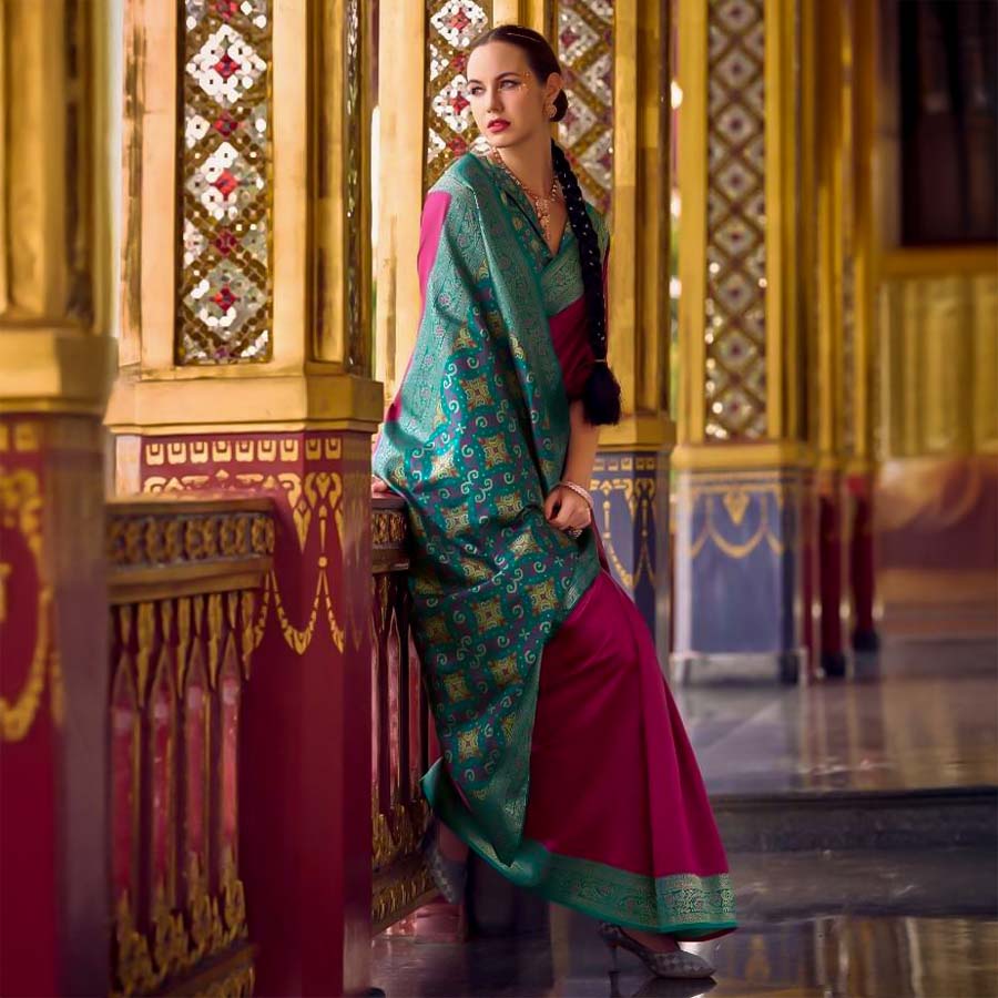 Red Soft Silk Casual Wear Saree