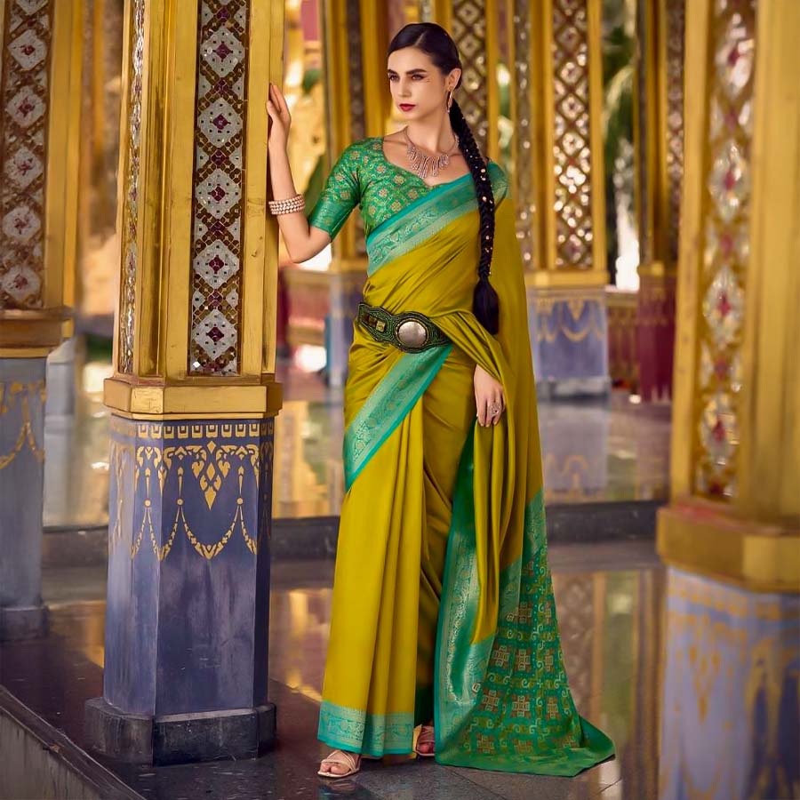 Green  Soft Silk Casual Wear Saree