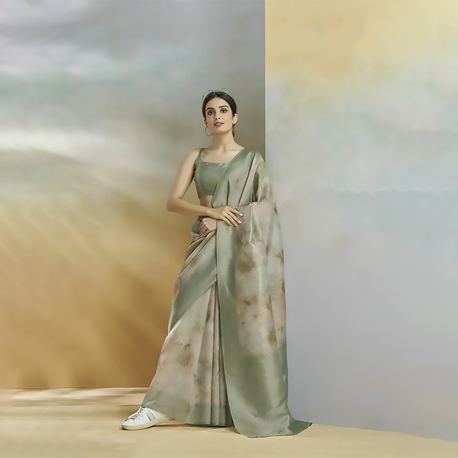 Grey SILK Casual Saree