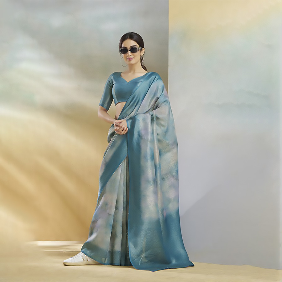 Blue SILK Casual Saree