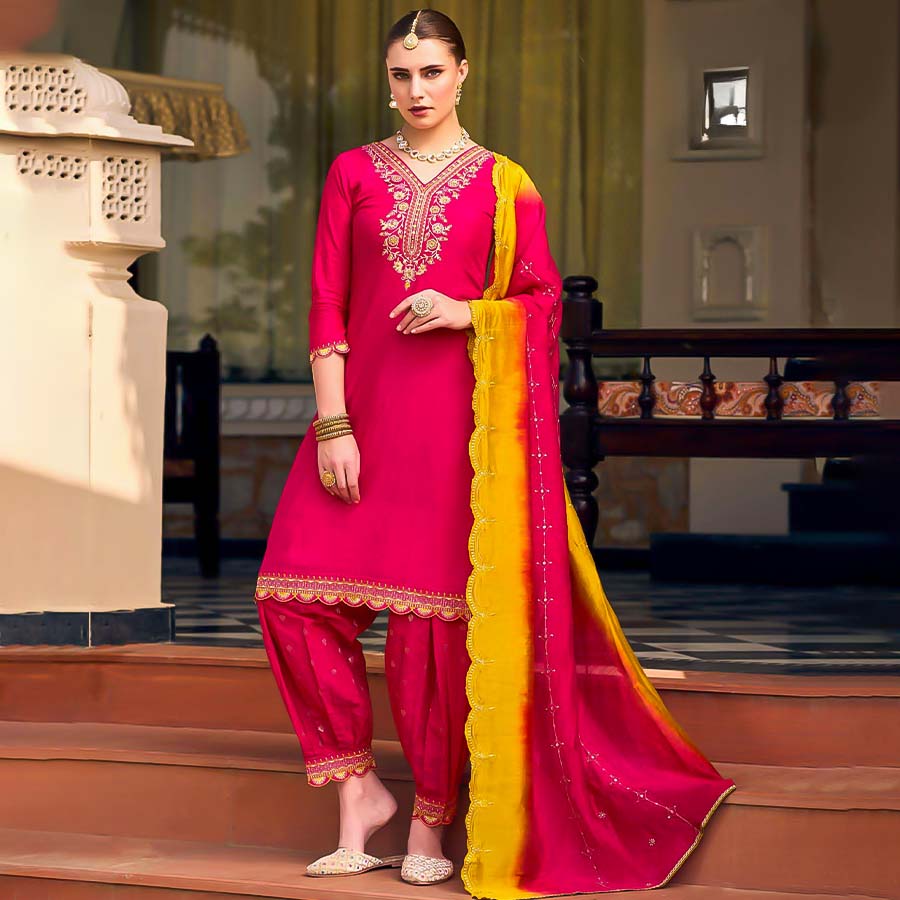 Magenta Muslin Casual Wear Kurti
